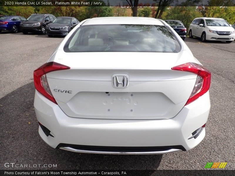 Platinum White Pearl / Ivory 2020 Honda Civic LX Sedan