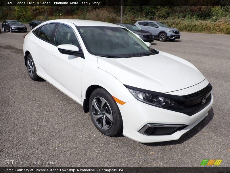 Platinum White Pearl / Ivory 2020 Honda Civic LX Sedan