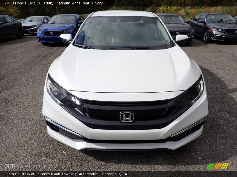 Platinum White Pearl / Ivory 2020 Honda Civic LX Sedan