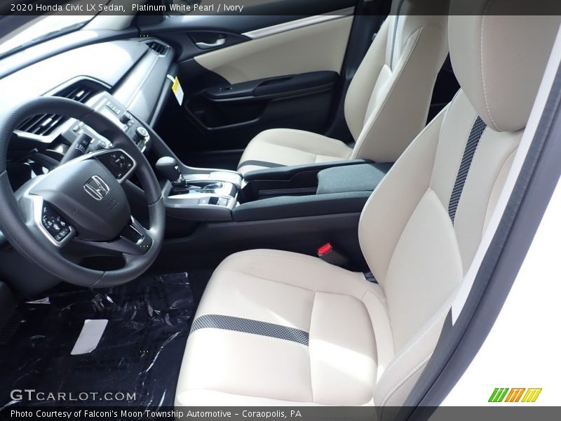 Platinum White Pearl / Ivory 2020 Honda Civic LX Sedan