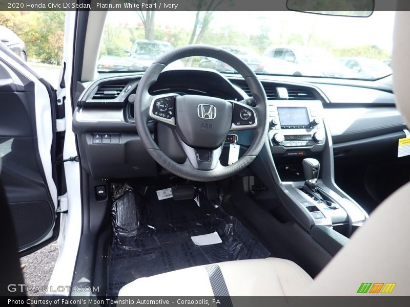 Platinum White Pearl / Ivory 2020 Honda Civic LX Sedan