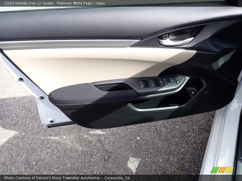 Platinum White Pearl / Ivory 2020 Honda Civic LX Sedan