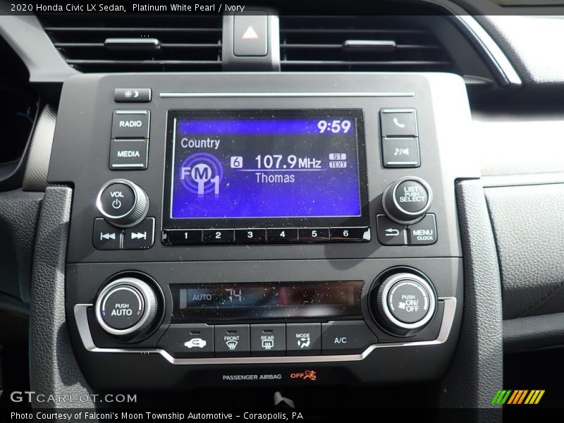 Platinum White Pearl / Ivory 2020 Honda Civic LX Sedan
