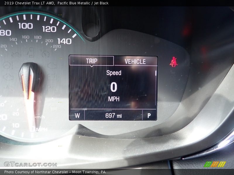Pacific Blue Metallic / Jet Black 2019 Chevrolet Trax LT AWD