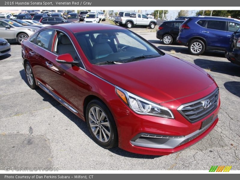 Venetian Red / Gray 2016 Hyundai Sonata Sport
