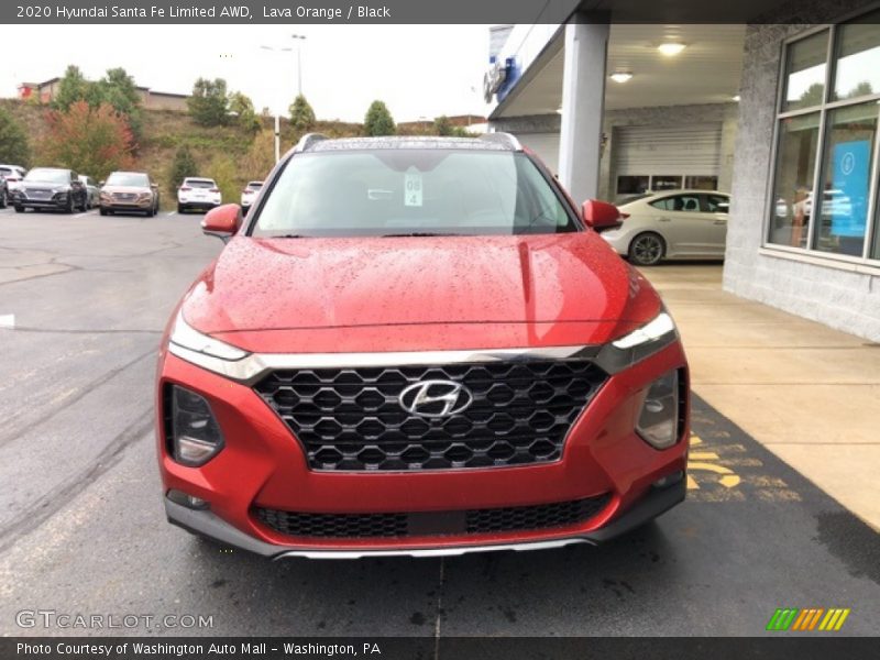 Lava Orange / Black 2020 Hyundai Santa Fe Limited AWD