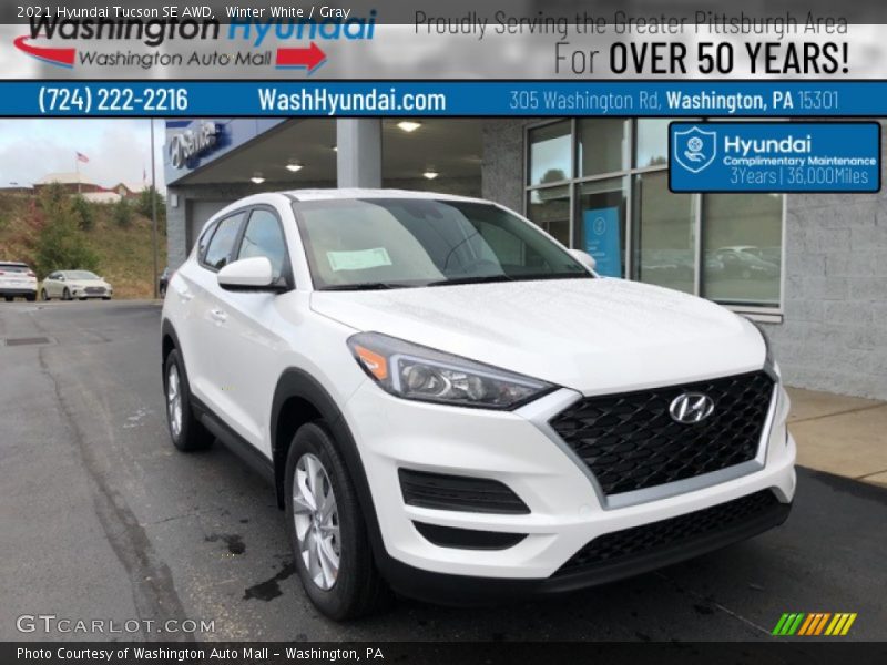 Winter White / Gray 2021 Hyundai Tucson SE AWD