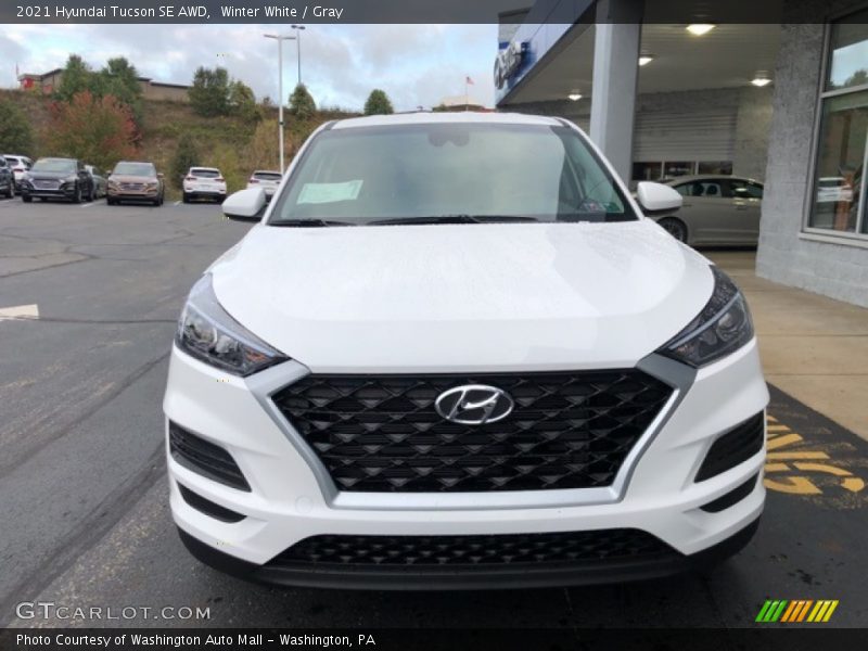 Winter White / Gray 2021 Hyundai Tucson SE AWD