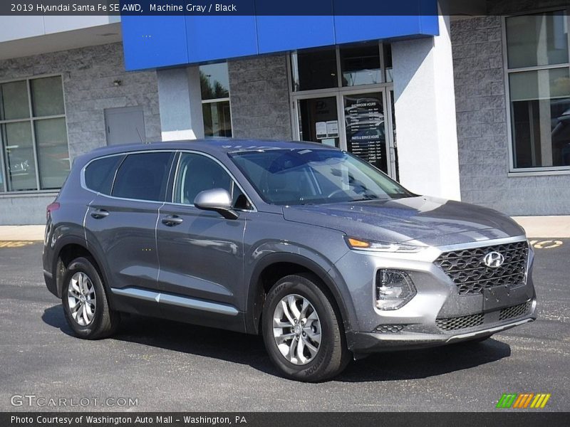Machine Gray / Black 2019 Hyundai Santa Fe SE AWD