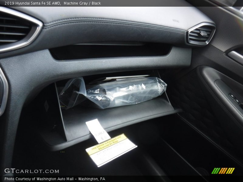 Machine Gray / Black 2019 Hyundai Santa Fe SE AWD