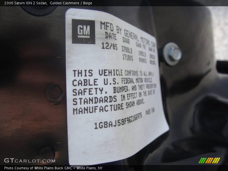 Golden Cashmere / Beige 2006 Saturn ION 2 Sedan