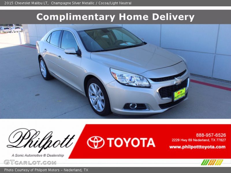 Champagne Silver Metallic / Cocoa/Light Neutral 2015 Chevrolet Malibu LT