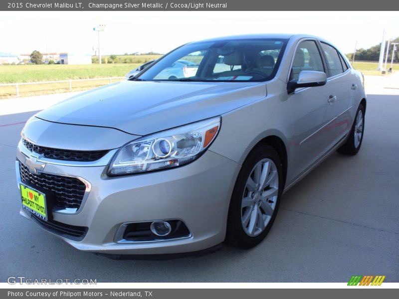Champagne Silver Metallic / Cocoa/Light Neutral 2015 Chevrolet Malibu LT