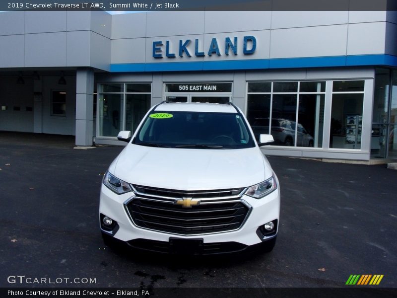 Summit White / Jet Black 2019 Chevrolet Traverse LT AWD