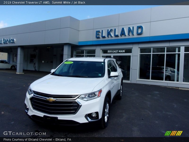 Summit White / Jet Black 2019 Chevrolet Traverse LT AWD