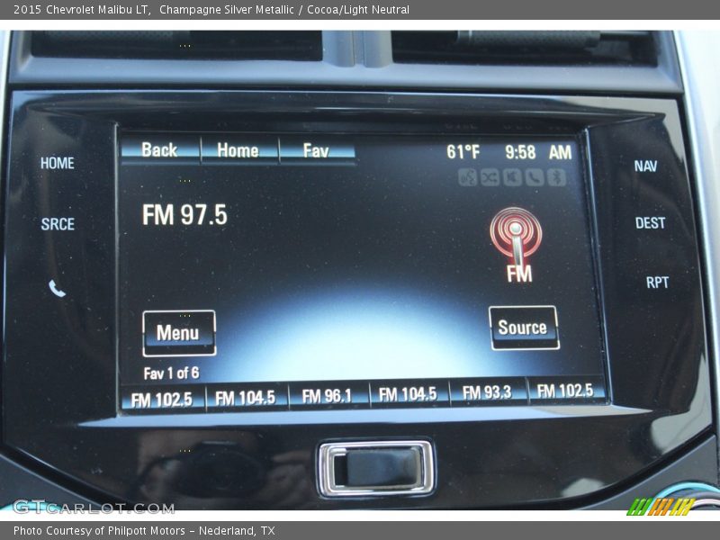 Champagne Silver Metallic / Cocoa/Light Neutral 2015 Chevrolet Malibu LT