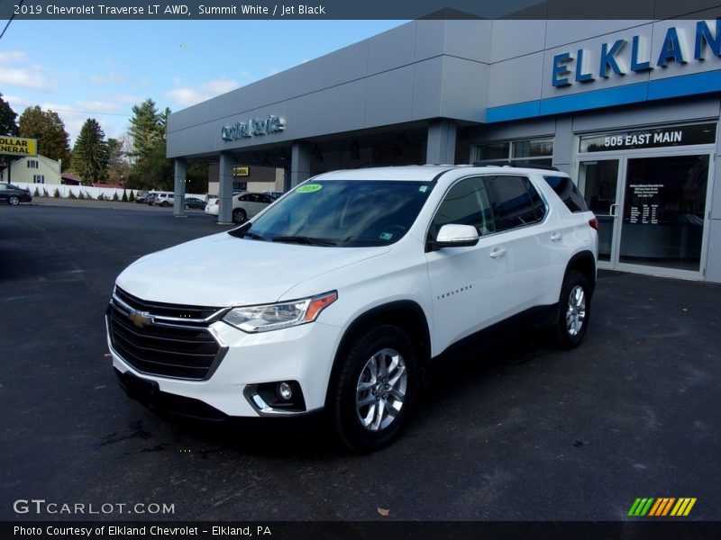 Summit White / Jet Black 2019 Chevrolet Traverse LT AWD