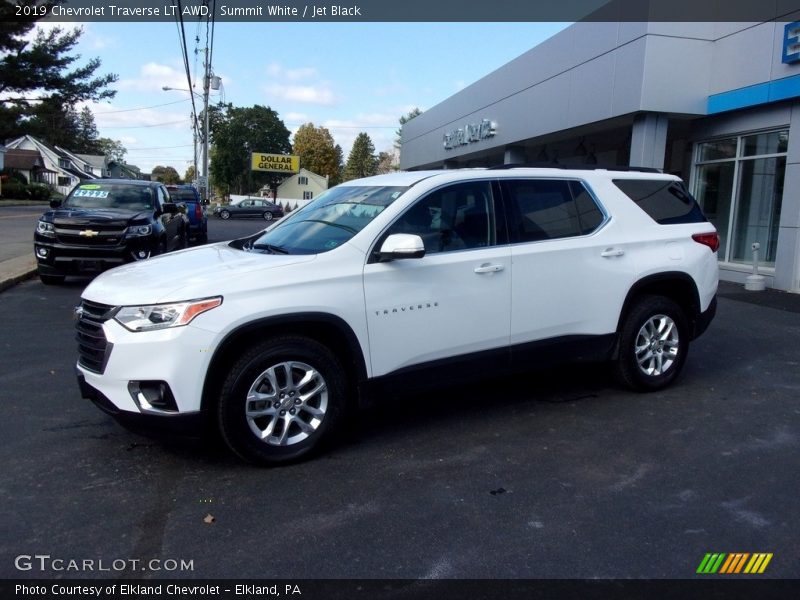 Summit White / Jet Black 2019 Chevrolet Traverse LT AWD