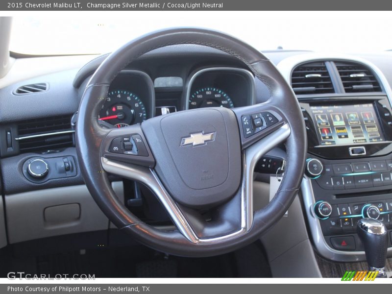 Champagne Silver Metallic / Cocoa/Light Neutral 2015 Chevrolet Malibu LT
