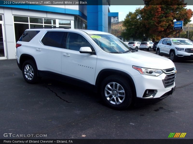 Summit White / Jet Black 2019 Chevrolet Traverse LT AWD