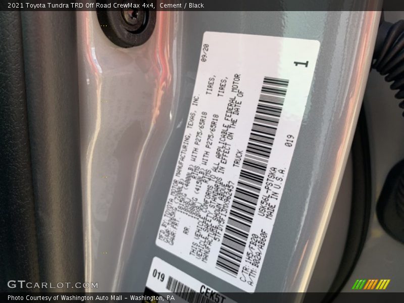 2021 Tundra TRD Off Road CrewMax 4x4 Cement Color Code 1H5