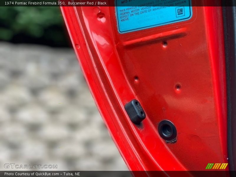 Buccaneer Red / Black 1974 Pontiac Firebird Formula 350