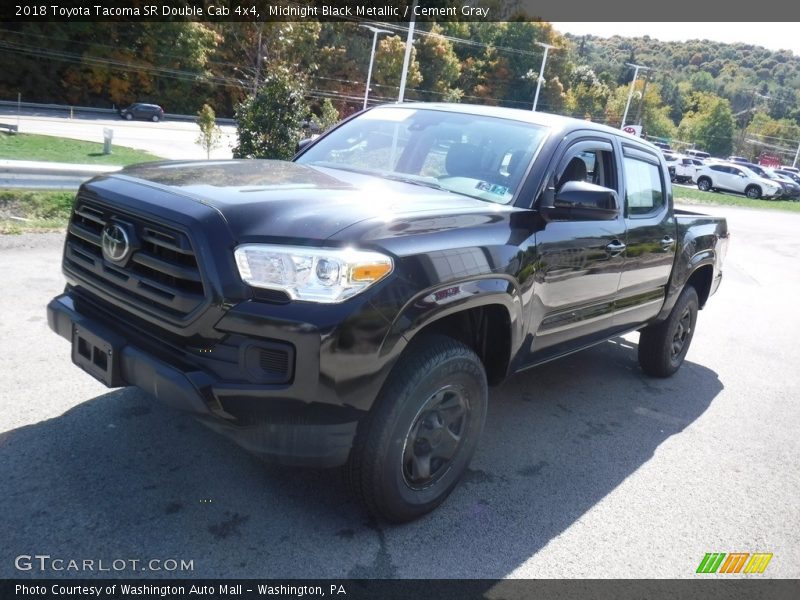Midnight Black Metallic / Cement Gray 2018 Toyota Tacoma SR Double Cab 4x4
