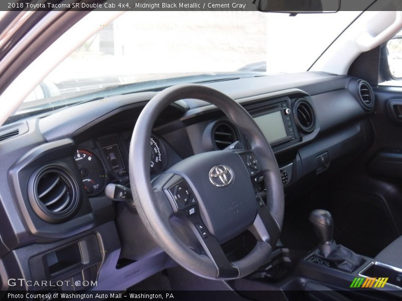 Midnight Black Metallic / Cement Gray 2018 Toyota Tacoma SR Double Cab 4x4