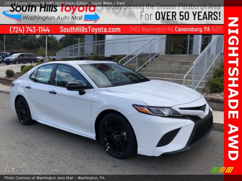 Super White / Black 2020 Toyota Camry SE AWD Nightshade Edition
