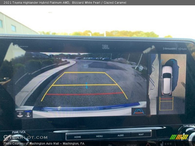 Blizzard White Pearl / Glazed Caramel 2021 Toyota Highlander Hybrid Platinum AWD