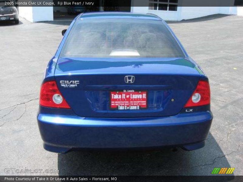 Fiji Blue Pearl / Ivory 2005 Honda Civic LX Coupe