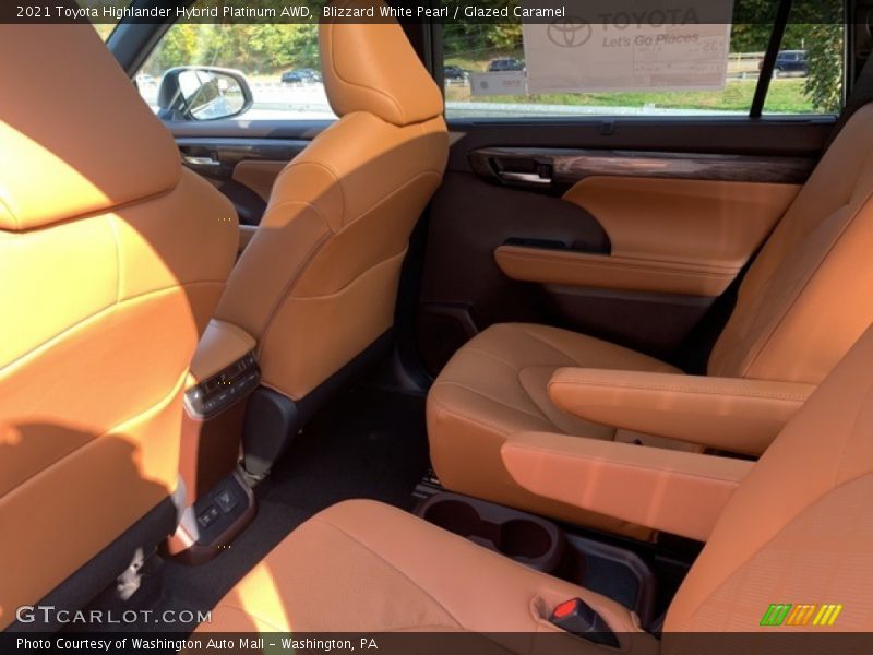 Blizzard White Pearl / Glazed Caramel 2021 Toyota Highlander Hybrid Platinum AWD