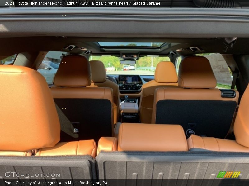 Blizzard White Pearl / Glazed Caramel 2021 Toyota Highlander Hybrid Platinum AWD