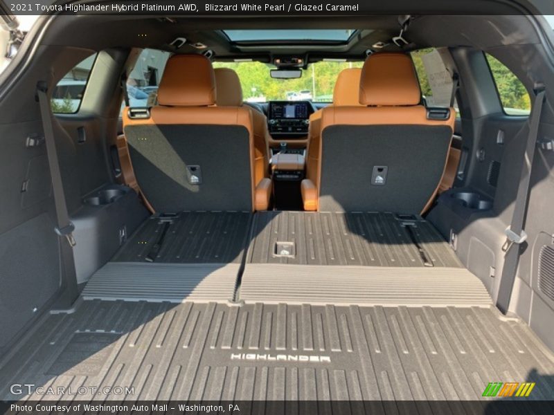 Blizzard White Pearl / Glazed Caramel 2021 Toyota Highlander Hybrid Platinum AWD