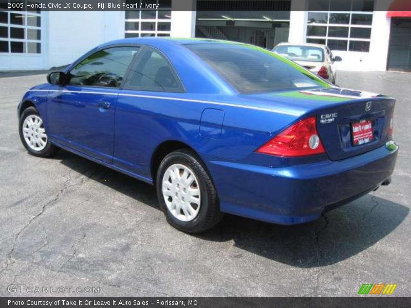 Fiji Blue Pearl / Ivory 2005 Honda Civic LX Coupe