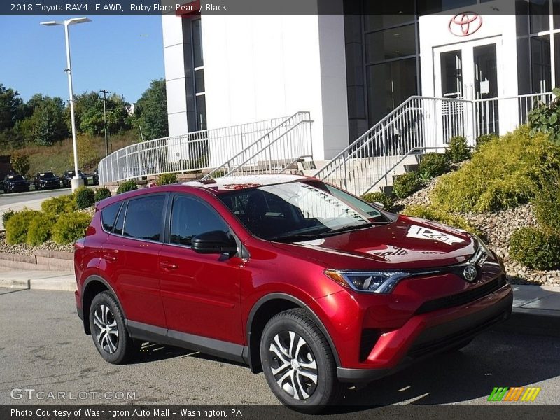 Ruby Flare Pearl / Black 2018 Toyota RAV4 LE AWD