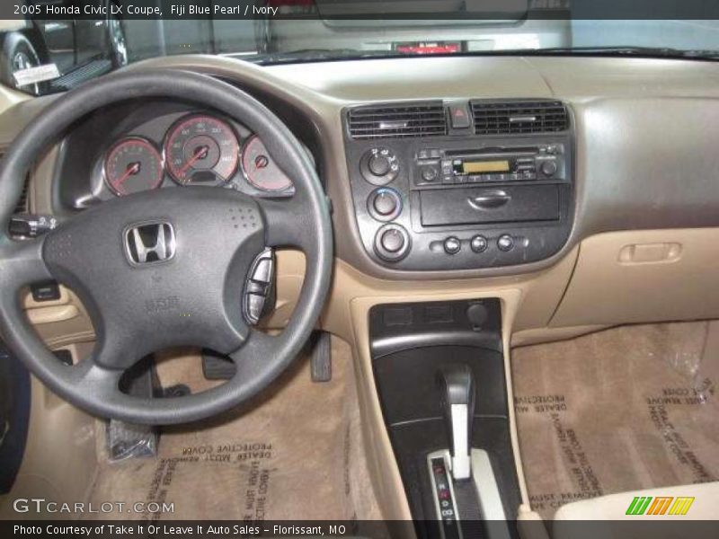 Fiji Blue Pearl / Ivory 2005 Honda Civic LX Coupe