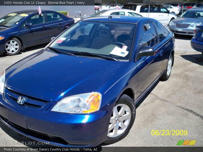 Eternal Blue Pearl / Ivory 2003 Honda Civic LX Coupe