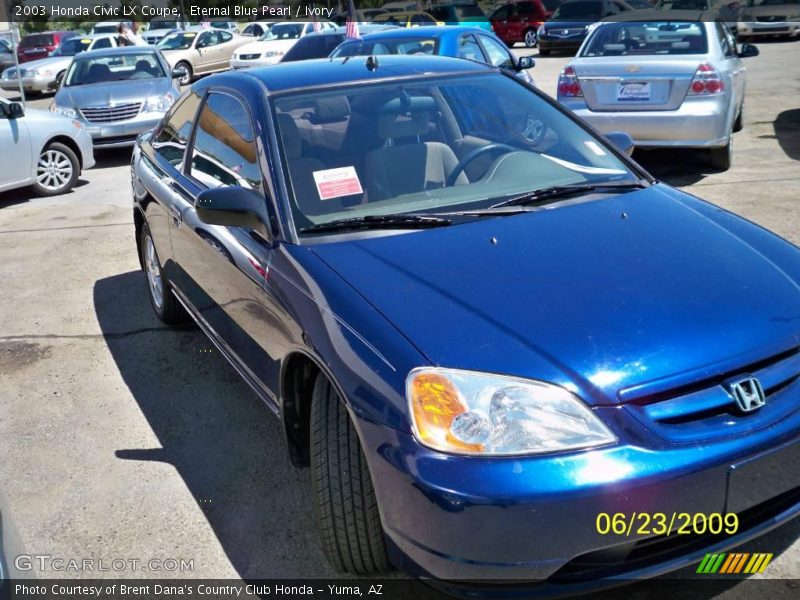 Eternal Blue Pearl / Ivory 2003 Honda Civic LX Coupe