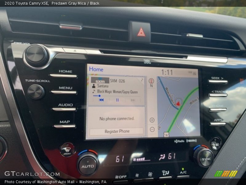 Navigation of 2020 Camry XSE