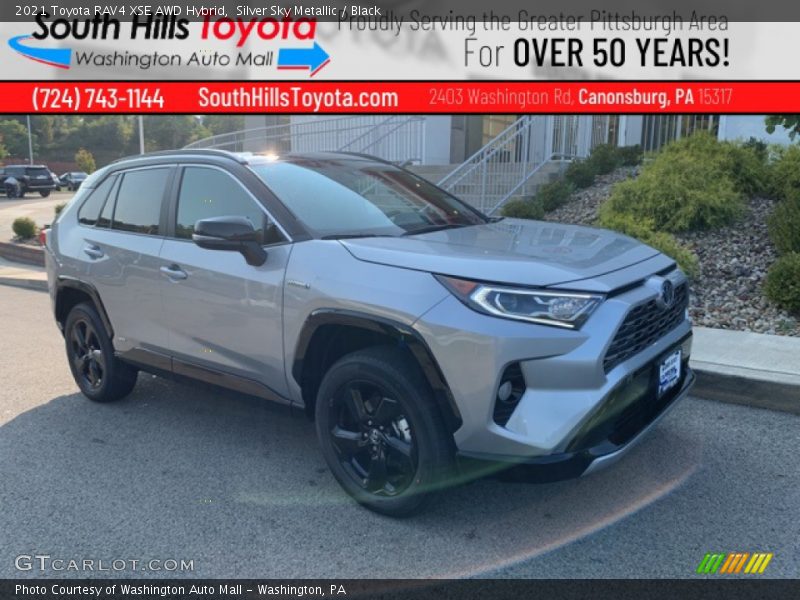 Silver Sky Metallic / Black 2021 Toyota RAV4 XSE AWD Hybrid