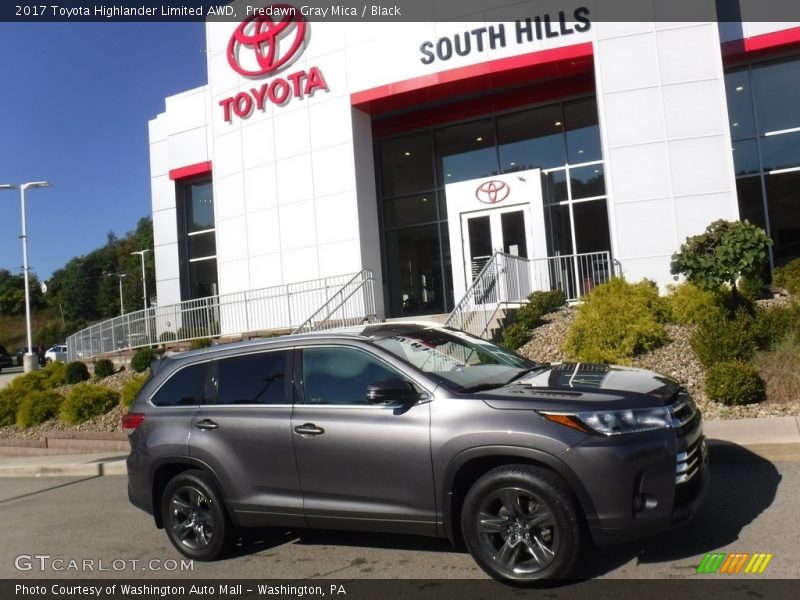 Predawn Gray Mica / Black 2017 Toyota Highlander Limited AWD