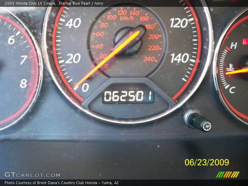 Eternal Blue Pearl / Ivory 2003 Honda Civic LX Coupe