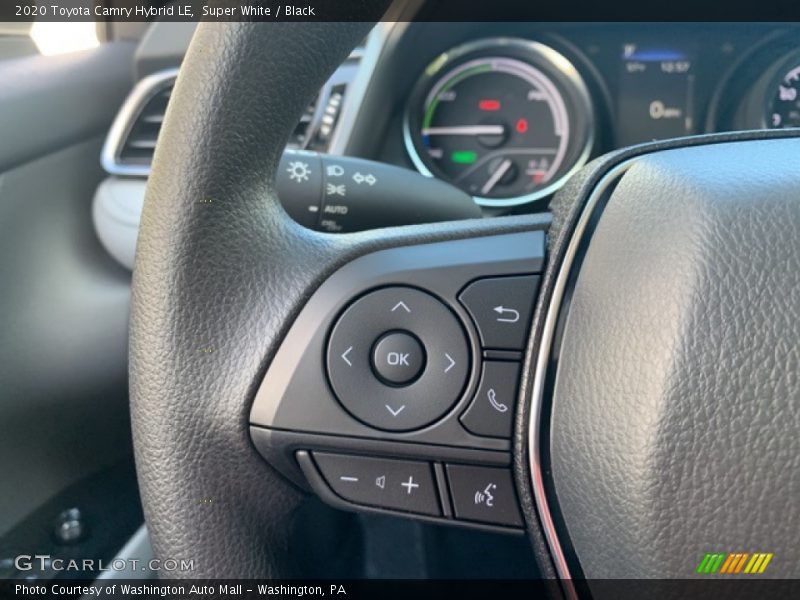 Super White / Black 2020 Toyota Camry Hybrid LE
