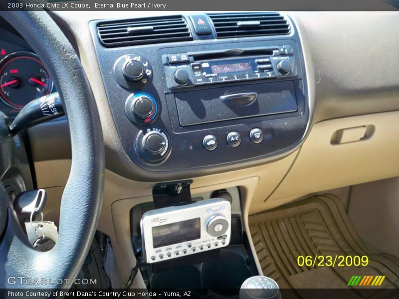 Eternal Blue Pearl / Ivory 2003 Honda Civic LX Coupe