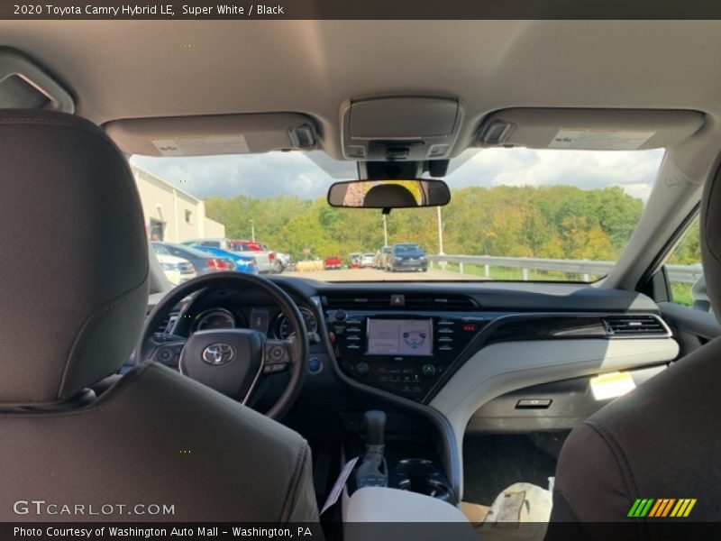 Super White / Black 2020 Toyota Camry Hybrid LE