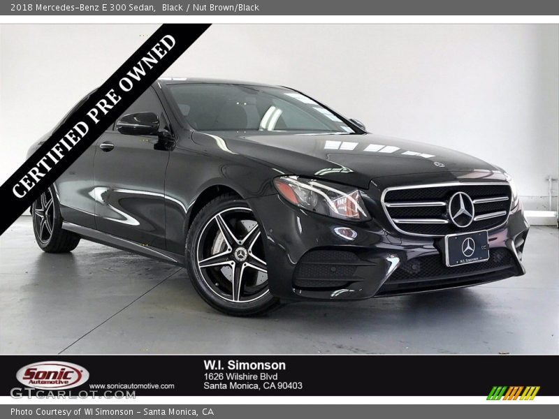 Black / Nut Brown/Black 2018 Mercedes-Benz E 300 Sedan