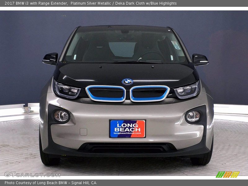 Platinum Silver Metallic / Deka Dark Cloth w/Blue Highlights 2017 BMW i3 with Range Extender