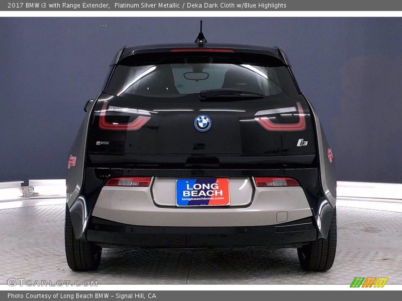 Platinum Silver Metallic / Deka Dark Cloth w/Blue Highlights 2017 BMW i3 with Range Extender