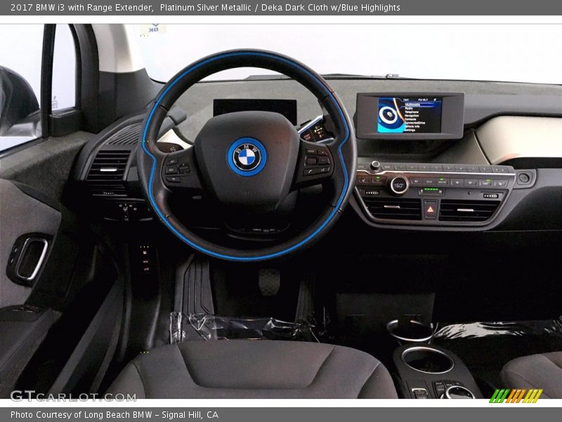Platinum Silver Metallic / Deka Dark Cloth w/Blue Highlights 2017 BMW i3 with Range Extender